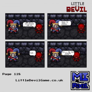 Page 118 of the Little Devil Webcomic. Yes... He has bloody coins...