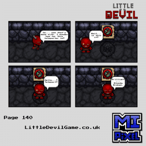 Little Devil webcomic page 140 - Little Devil finds the teleporter only to discover it is broken and completely unresponsive
