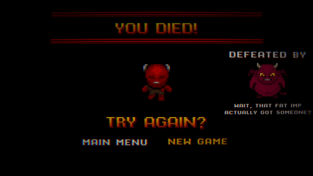 Little Devil death screen showing a killer-specific quip, "Wait, that Fat Imp actually got someone?", with the Fat Imp's icon displayed part of the Little Devil July 2026 update.